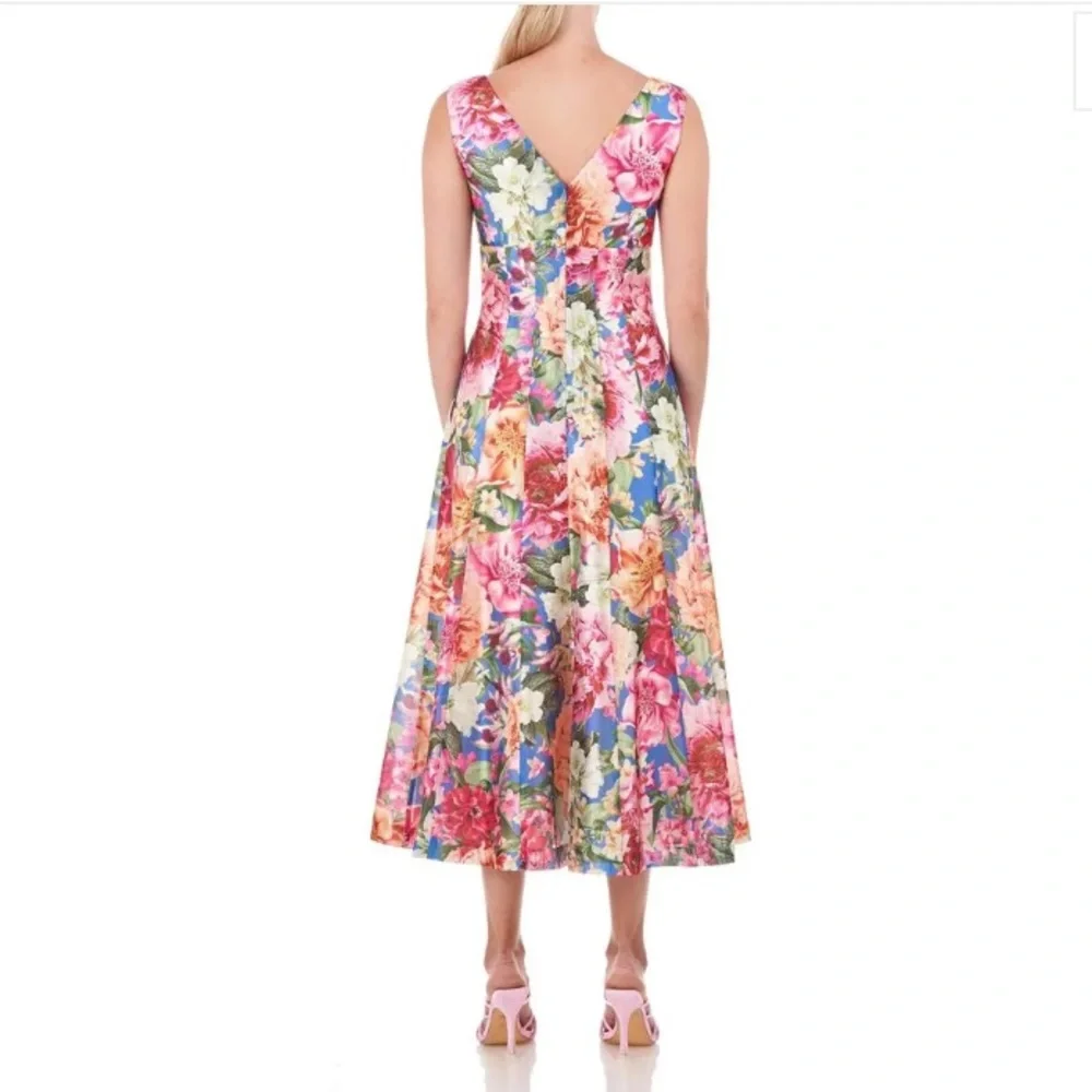 Kay Unger Multicolor Floral A-Line Dress - Picture 3 of 5